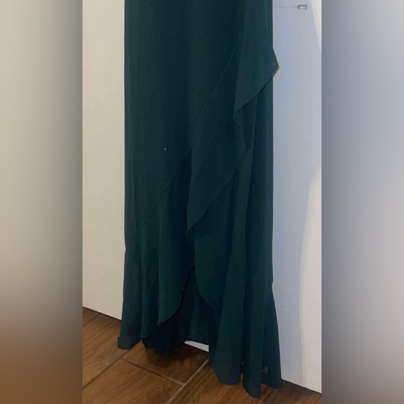 NWT Lulus elegant solid dark green gown - Picture 4 of 9